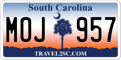 SC license plate MOJ957