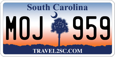 SC license plate MOJ959