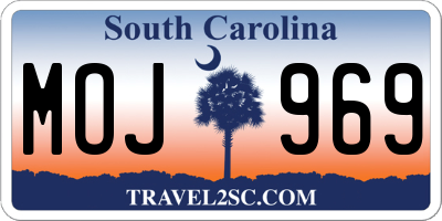 SC license plate MOJ969
