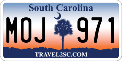 SC license plate MOJ971