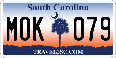 SC license plate MOK079