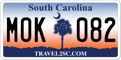 SC license plate MOK082