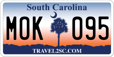SC license plate MOK095