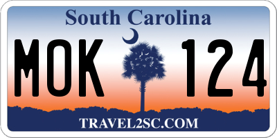 SC license plate MOK124
