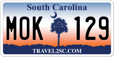 SC license plate MOK129