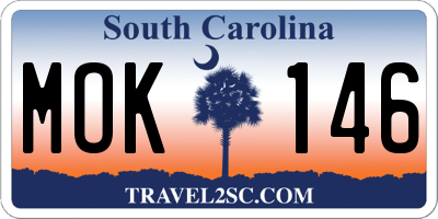 SC license plate MOK146