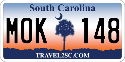 SC license plate MOK148