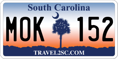 SC license plate MOK152