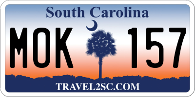 SC license plate MOK157