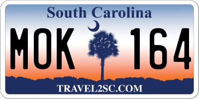SC license plate MOK164
