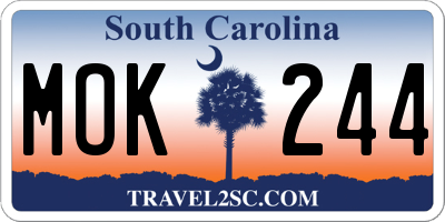 SC license plate MOK244