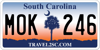 SC license plate MOK246