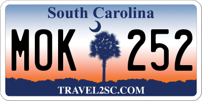 SC license plate MOK252