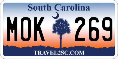 SC license plate MOK269