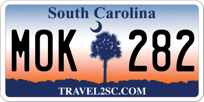 SC license plate MOK282