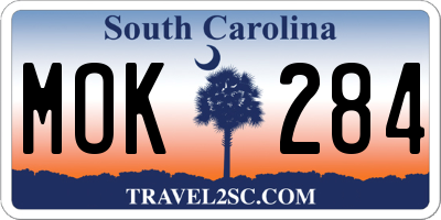 SC license plate MOK284