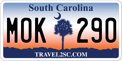SC license plate MOK290