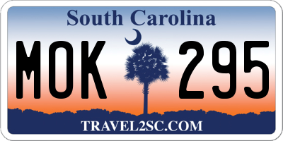 SC license plate MOK295