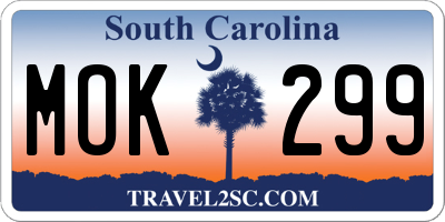 SC license plate MOK299
