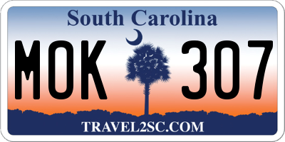 SC license plate MOK307