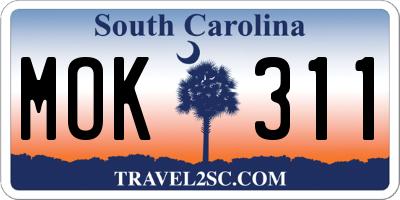 SC license plate MOK311