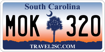 SC license plate MOK320