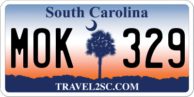 SC license plate MOK329