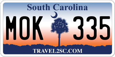 SC license plate MOK335