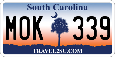 SC license plate MOK339