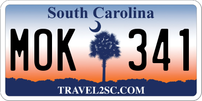 SC license plate MOK341
