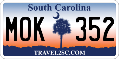 SC license plate MOK352