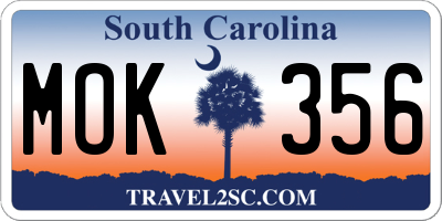 SC license plate MOK356