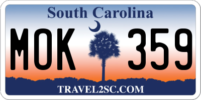 SC license plate MOK359