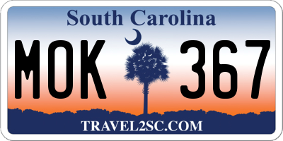 SC license plate MOK367