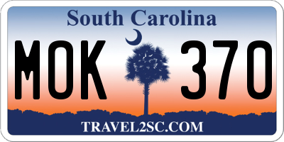 SC license plate MOK370