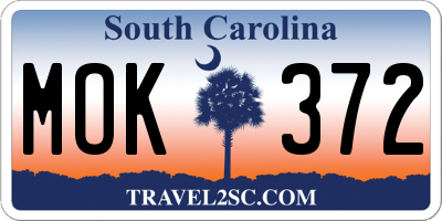 SC license plate MOK372