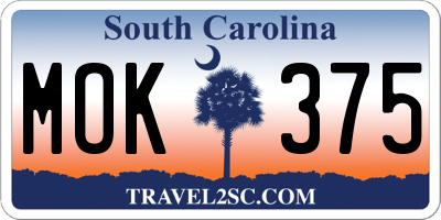 SC license plate MOK375