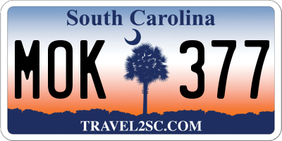 SC license plate MOK377