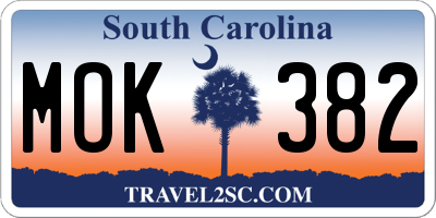SC license plate MOK382