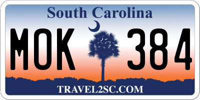 SC license plate MOK384