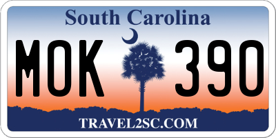 SC license plate MOK390