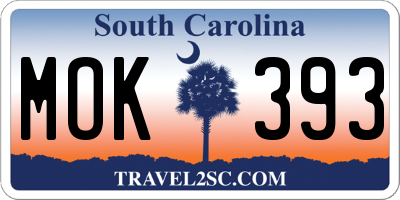 SC license plate MOK393