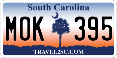 SC license plate MOK395