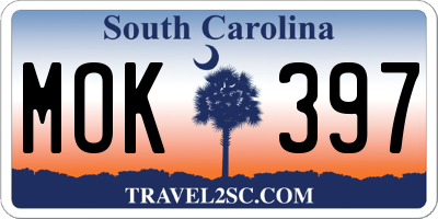 SC license plate MOK397
