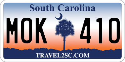 SC license plate MOK410