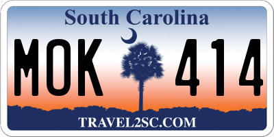 SC license plate MOK414