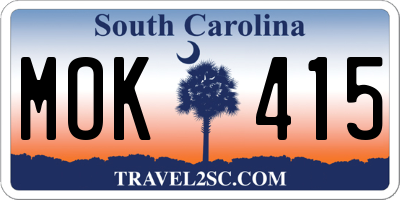 SC license plate MOK415