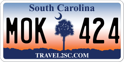 SC license plate MOK424