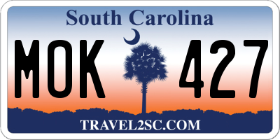 SC license plate MOK427