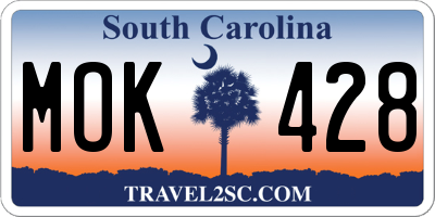 SC license plate MOK428